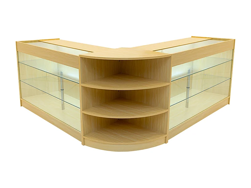 Comptoir de Ventes Verouillables en MDF Érable à LED Ensemble Apollo K1500 LM60