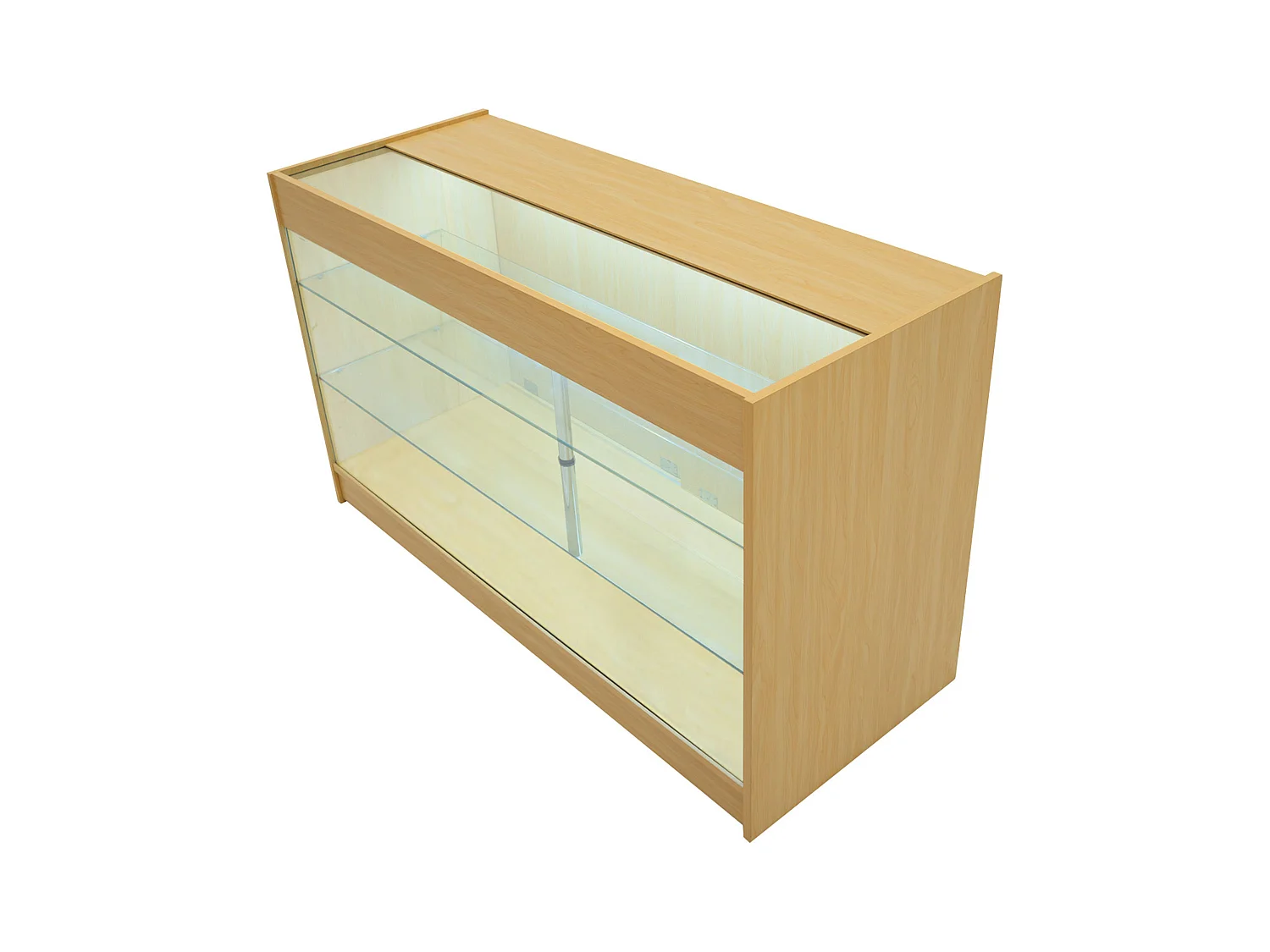 Set Bancone Acero Apollo LED K1500 LM60 con Vetrina Espositiva 3 Ripiani