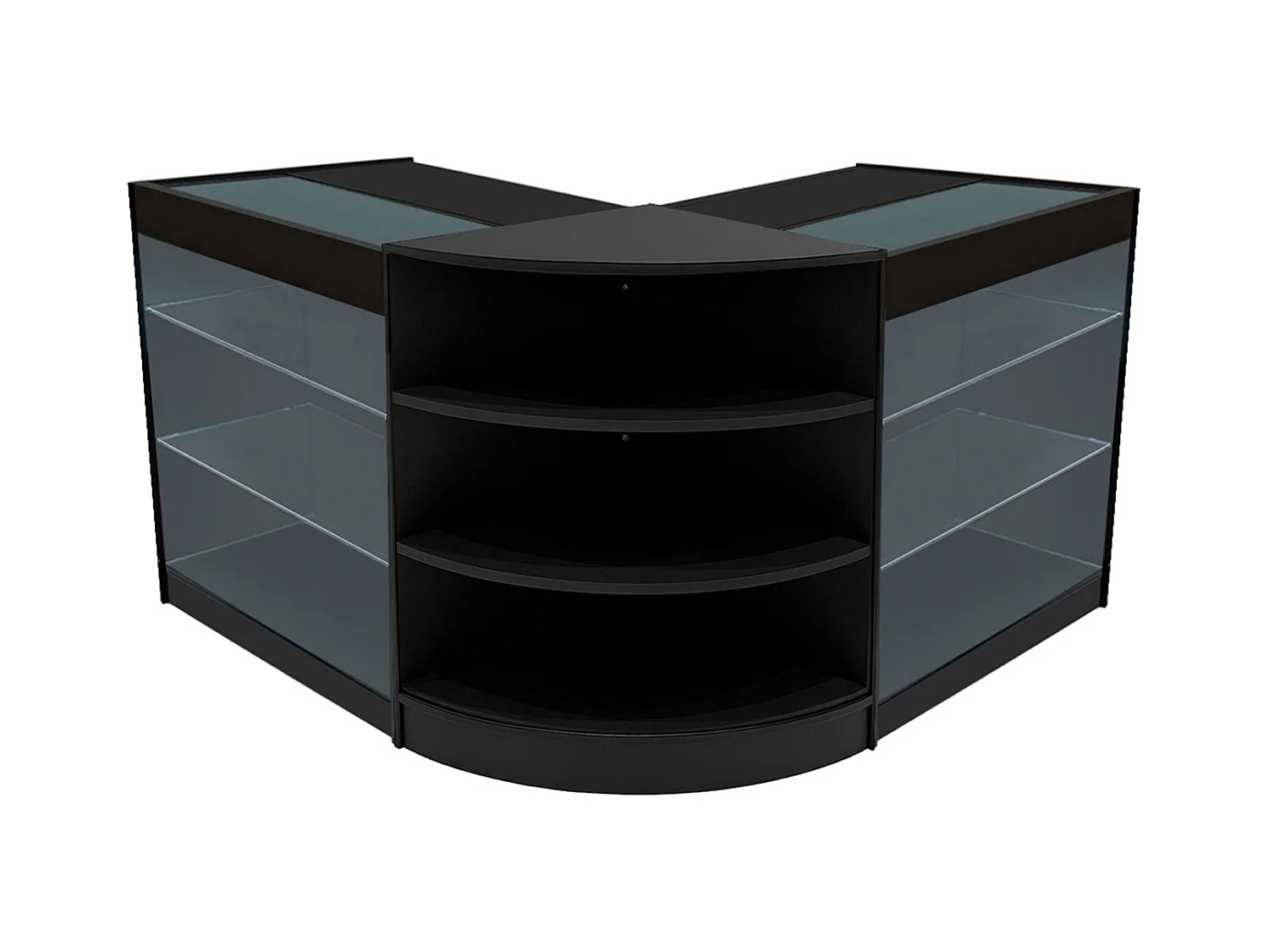 Set Mostradores Comerciales con Luz LED "APOLLO" LM60+ 2x K900 – Negro