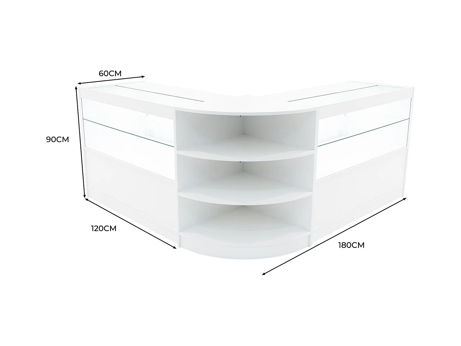 Andromeda LED Verkaufstheken-Set LM60 + C1200 (2 Stück) – Weiß