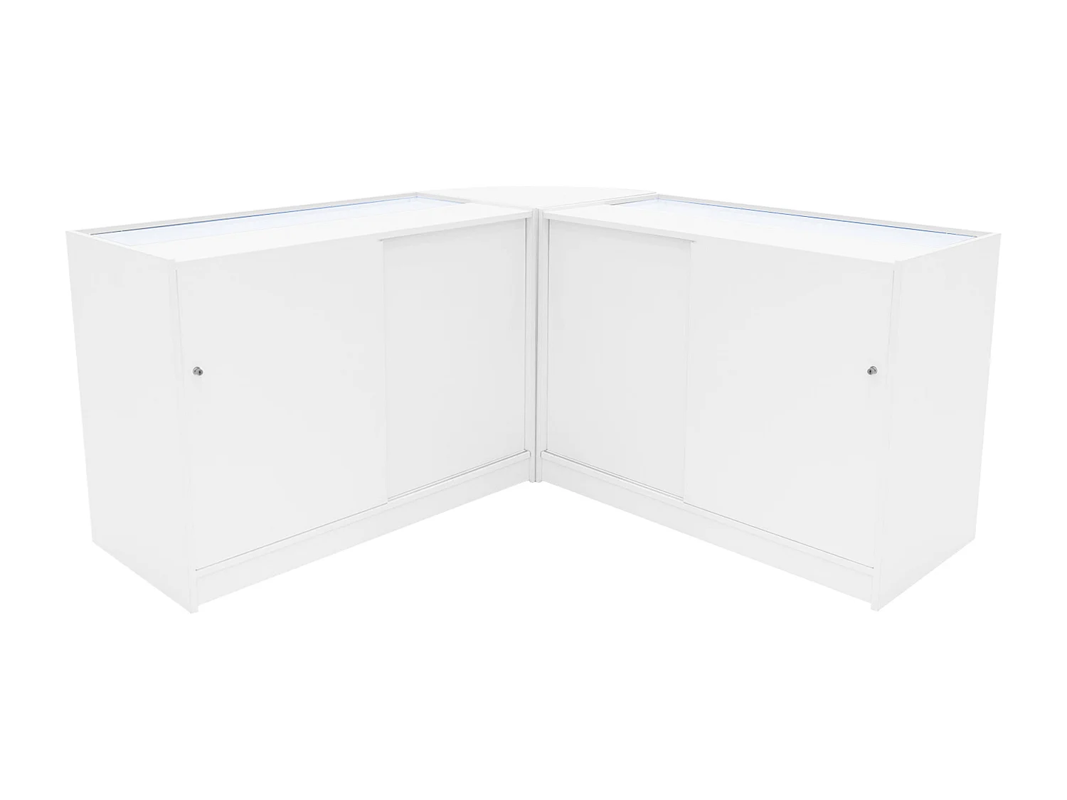 Comptoir de Ventes Verouillables Blanc à LED Ensemble Andromeda C1200 LM60