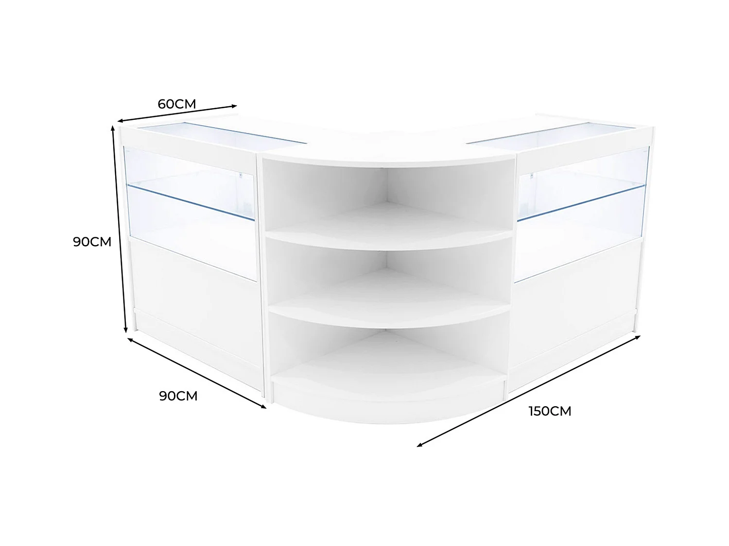 Andromeda LED Verkaufstheken-Set LM60 + C900 (2 Stück) – Weiß