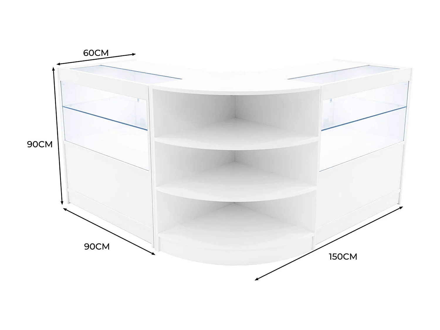 Set Banconi Andromeda LED LM60 + 2 C900 – Vetro, Chiavi, Bianco