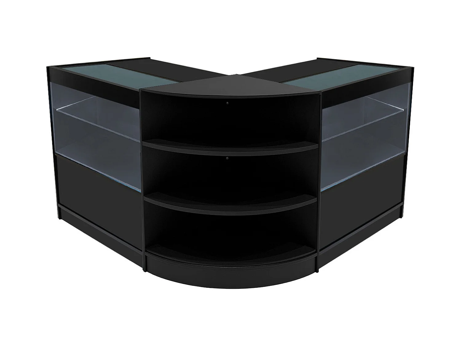 Set Mostradores Comerciales con Luz LED "ANDROMEDA" LM60+ 2x C900 – Negro