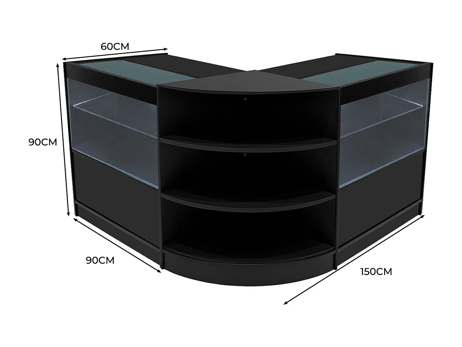 Zestaw oświetlenia sklepowego Andromeda LED LM60 i 2 x C900 – czarny