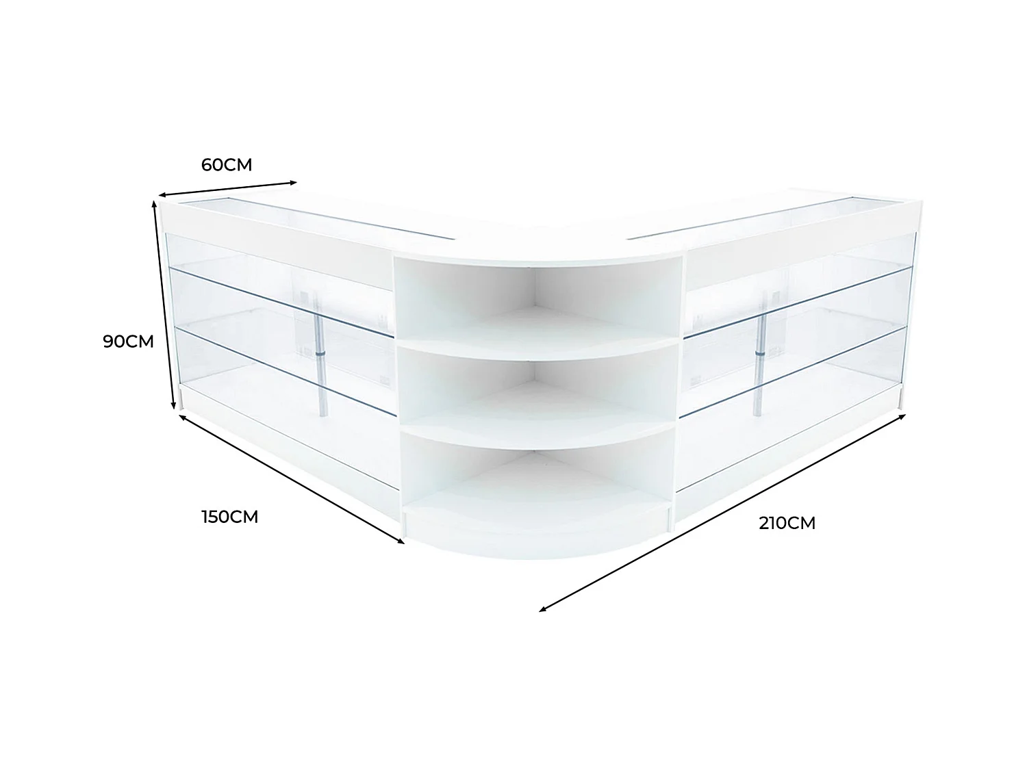 Apollo LED Verkaufstheken-Set LM60 + K1500 (2 Stück) – Weiß