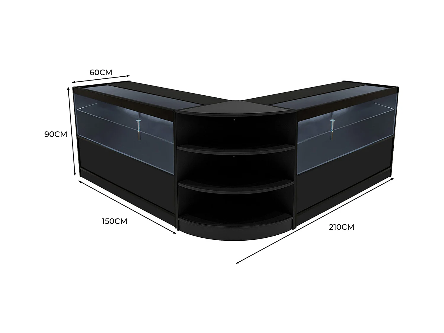 Andromeda LED Verkaufstheken-Set LM60 + C1500 (2 Stück) – Schwarz