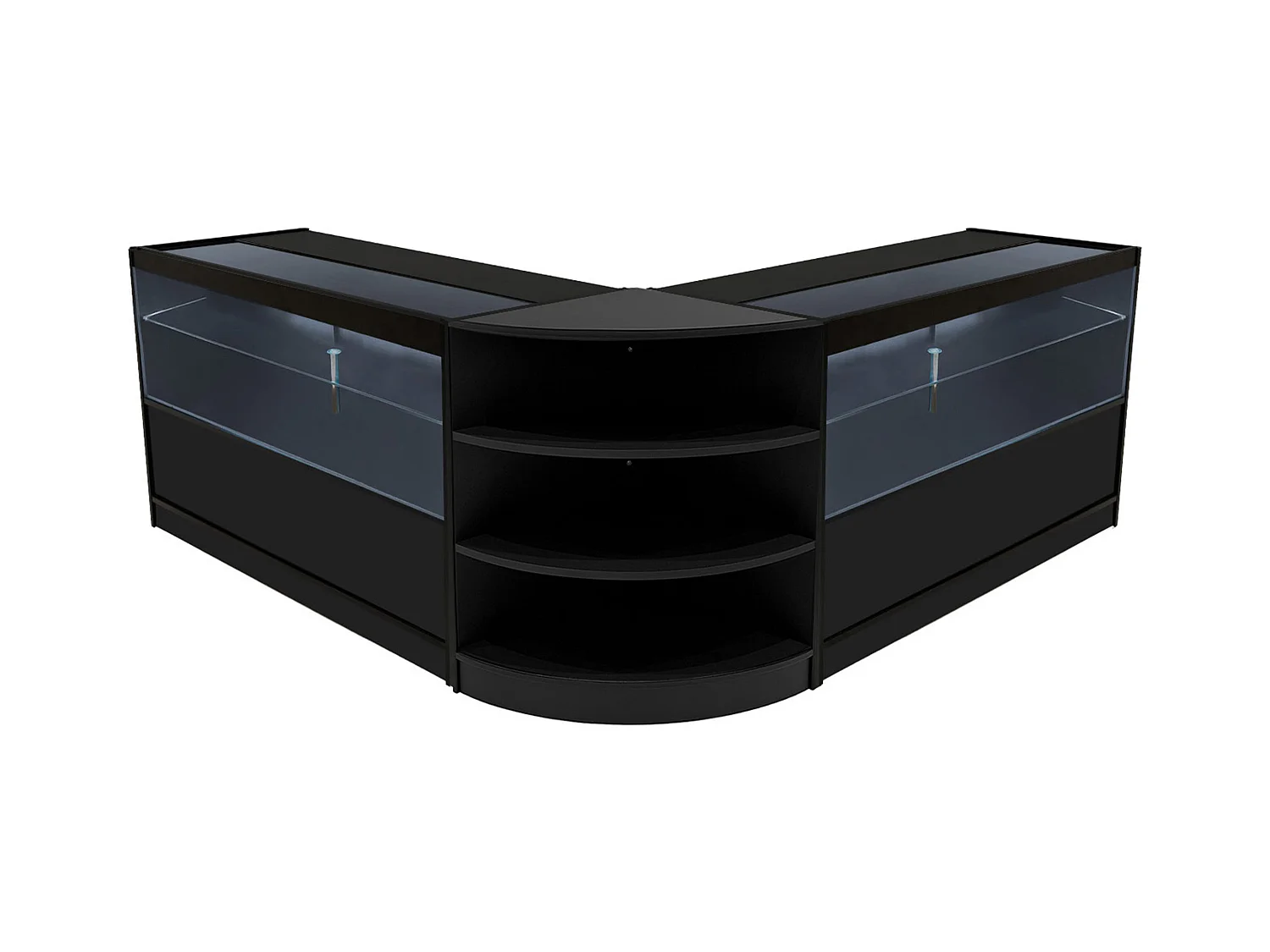 Set Mostradores Comerciales con Luz LED "ANDROMEDA" LM60+ 2x C1500  – Negro