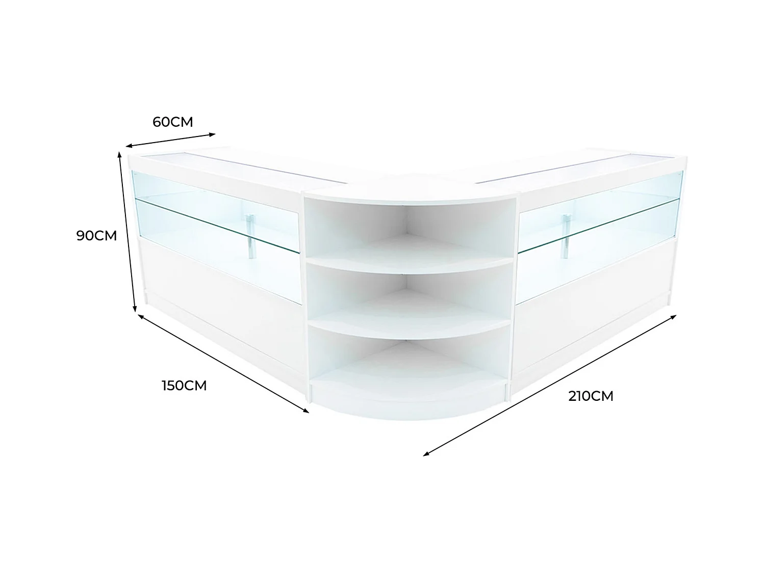 Andromeda LED Verkaufstheken-Set LM60 + C1500 (2 Stück) – Weiß