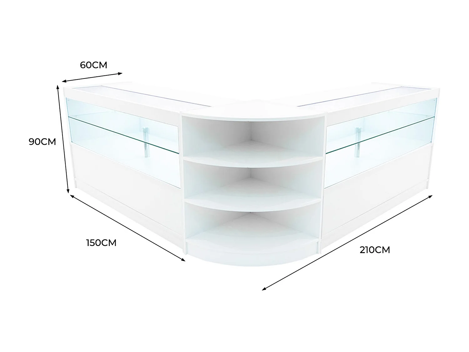 Zestaw oświetlenia sklepowego Andromeda LED LM60 i 2 x C1500 – biały