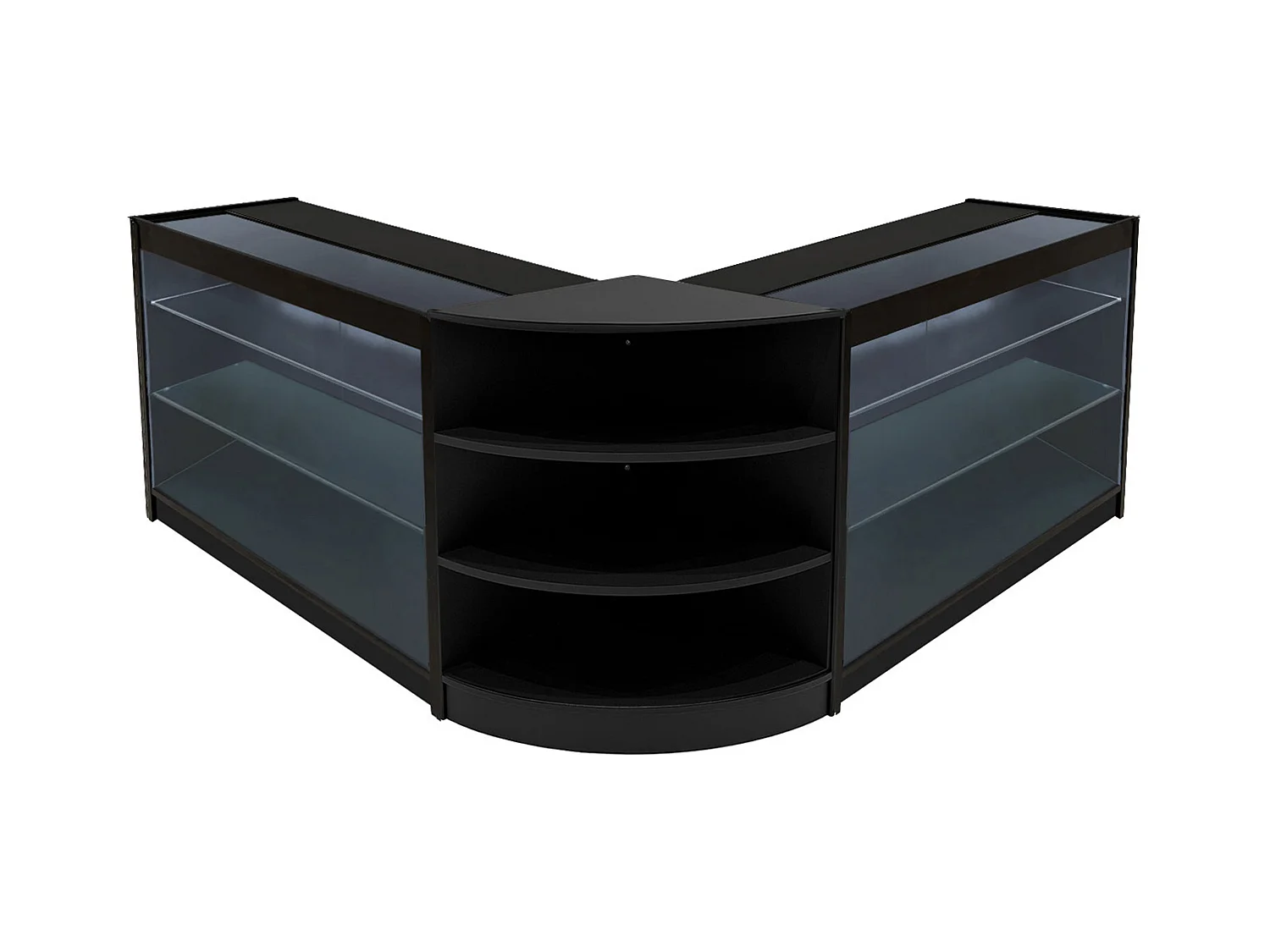 Comptoir de Ventes Verouillables en MDF Noir à LED Ensemble Apollo K1200 LM60
