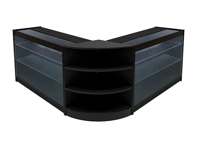 Comptoir de Ventes Verouillables en MDF Noir à LED Ensemble Apollo K1200 LM60