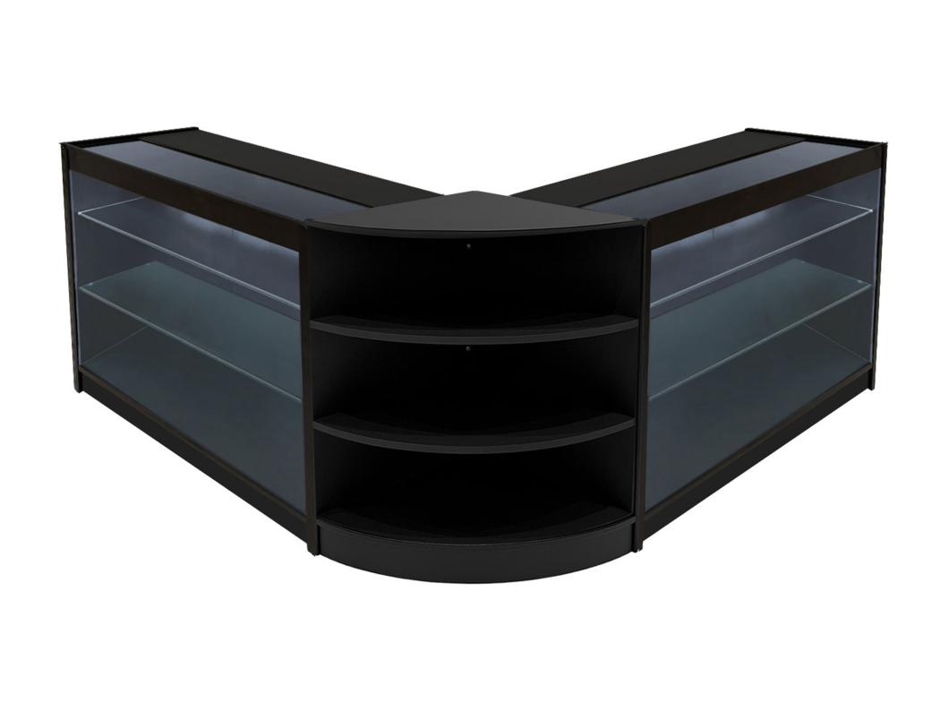 Comptoir de Ventes Verouillables en MDF Noir à LED Ensemble Apollo K1200 LM60