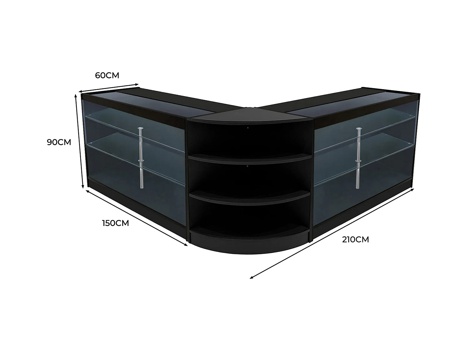 Apollo LED Verkaufstheken-Set LM60 + K1500 (2 Stück) – Schwarz