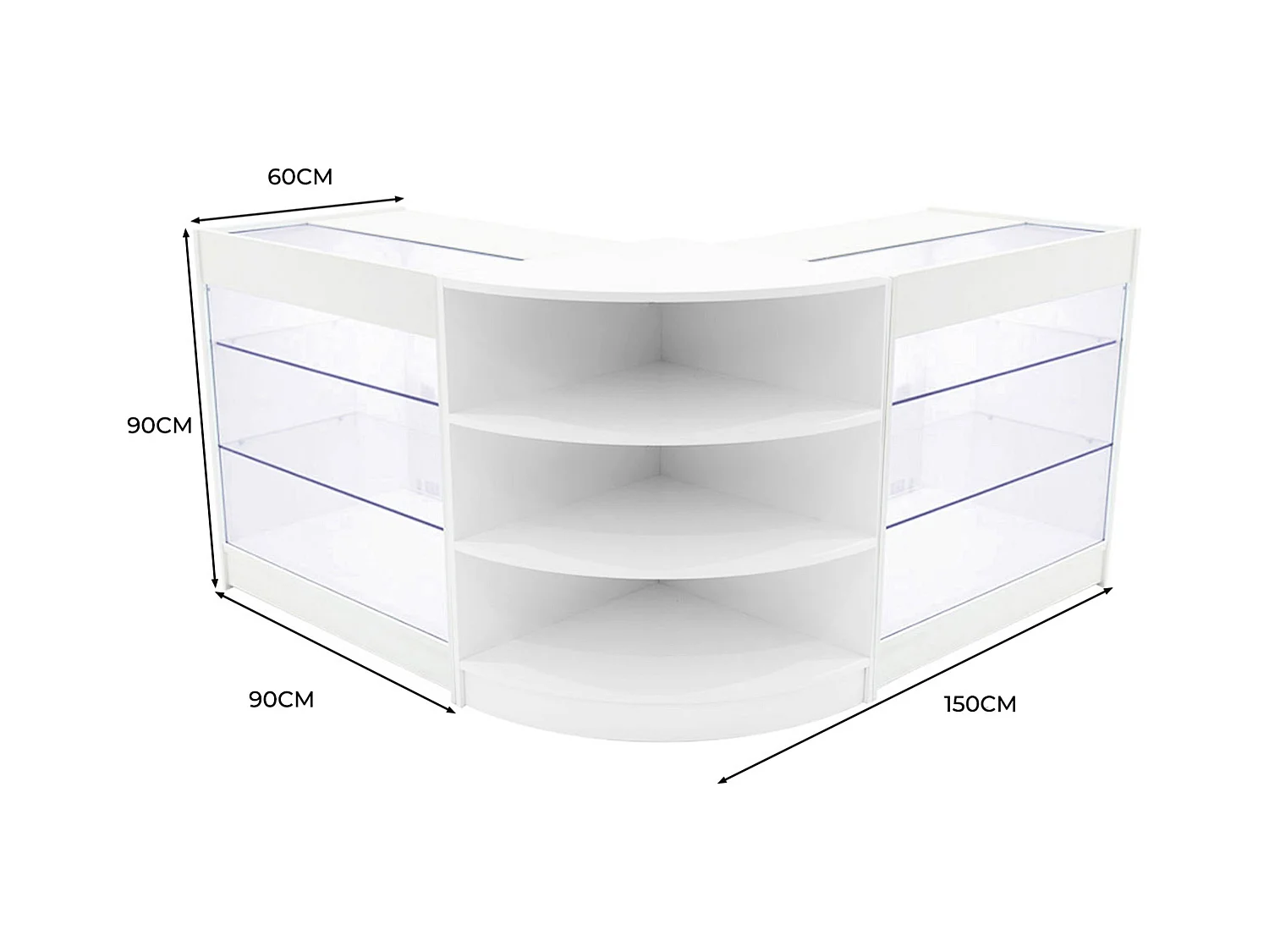 Apollo LED Verkaufstheken-Set LM60 + K900 (2 Stück) – Weiß