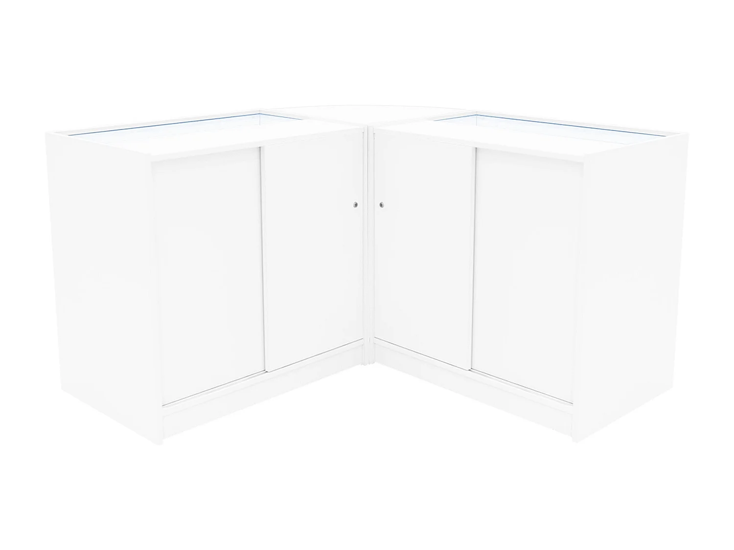 Set Bancone Bianco Apollo LED K900 LM60 con Vetrina Espositiva 3 Ripiani