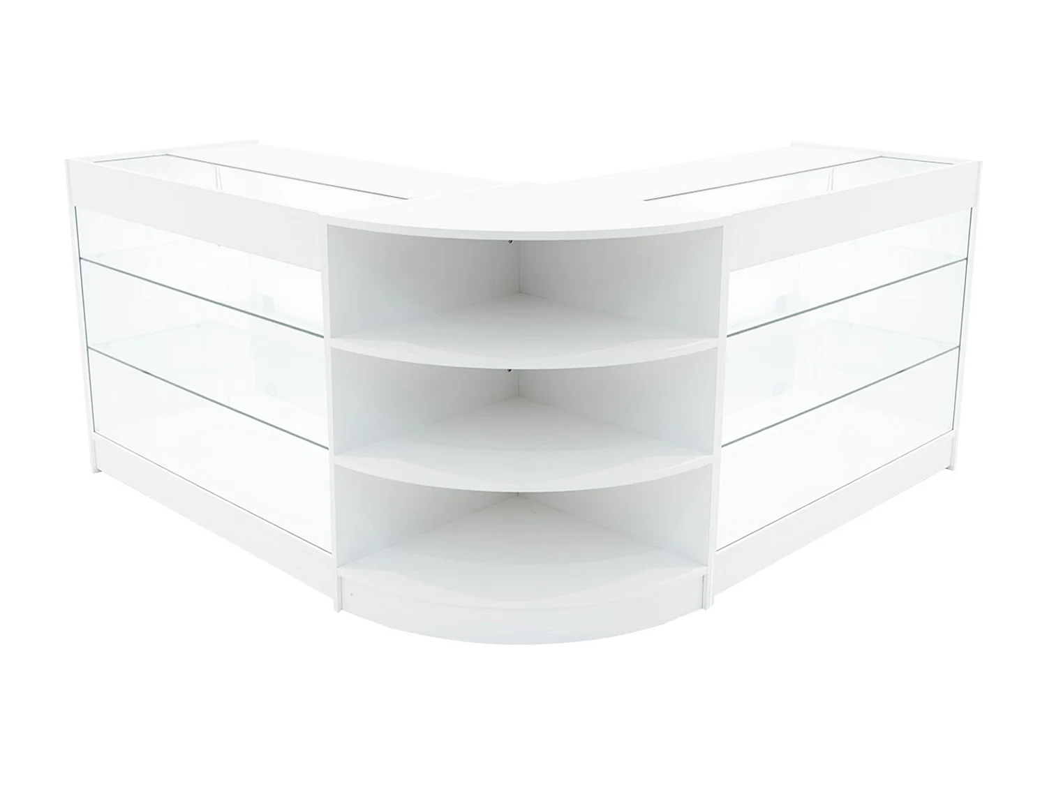 Comptoir de Ventes Verouillables en MDF Blanc à LED Ensemble Apollo K1200 LM60