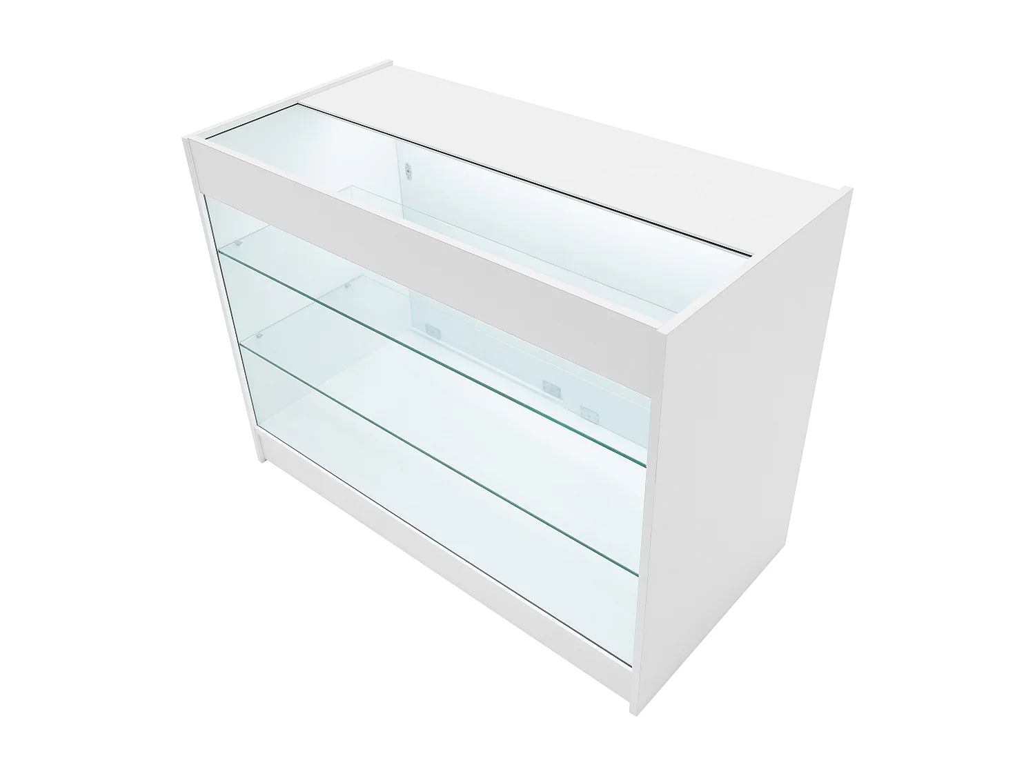Comptoir de Ventes Verouillables en MDF Blanc à LED Ensemble Apollo K1200 LM60