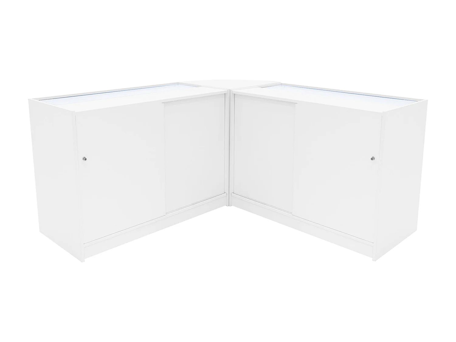 Comptoir de Ventes Verouillables en MDF Blanc à LED Ensemble Apollo K1200 LM60