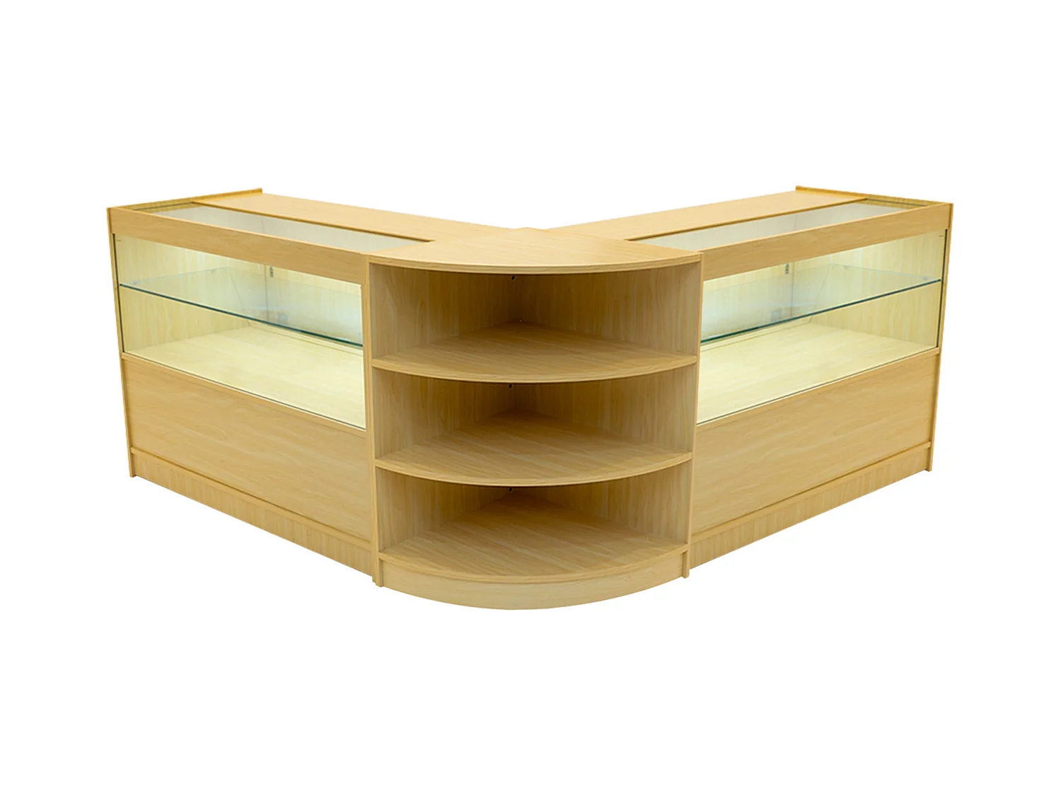 Andromeda LED Verkaufstheken-Set LM60 + C1200 (2 Stück) – Ahorn