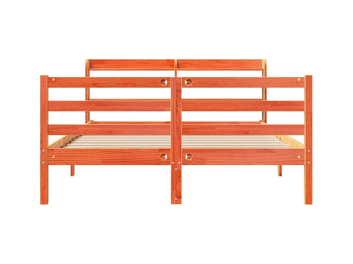 Cadre de lit sans matelas cire marron 120x200cm bois pin massif