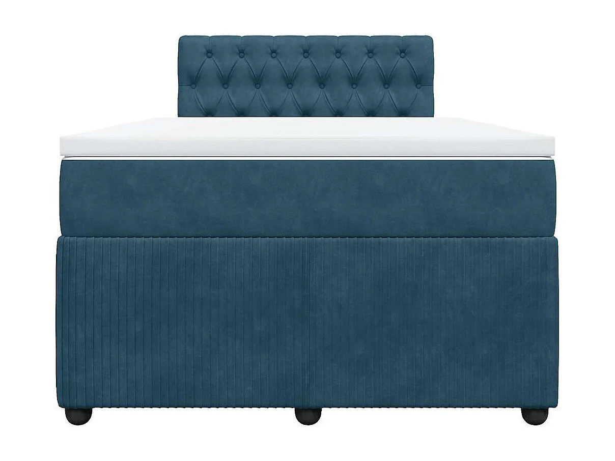 Boxspring met matras fluweel blauw 120x200 cm