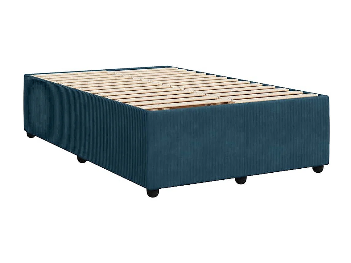 Boxspring met matras fluweel blauw 120x200 cm