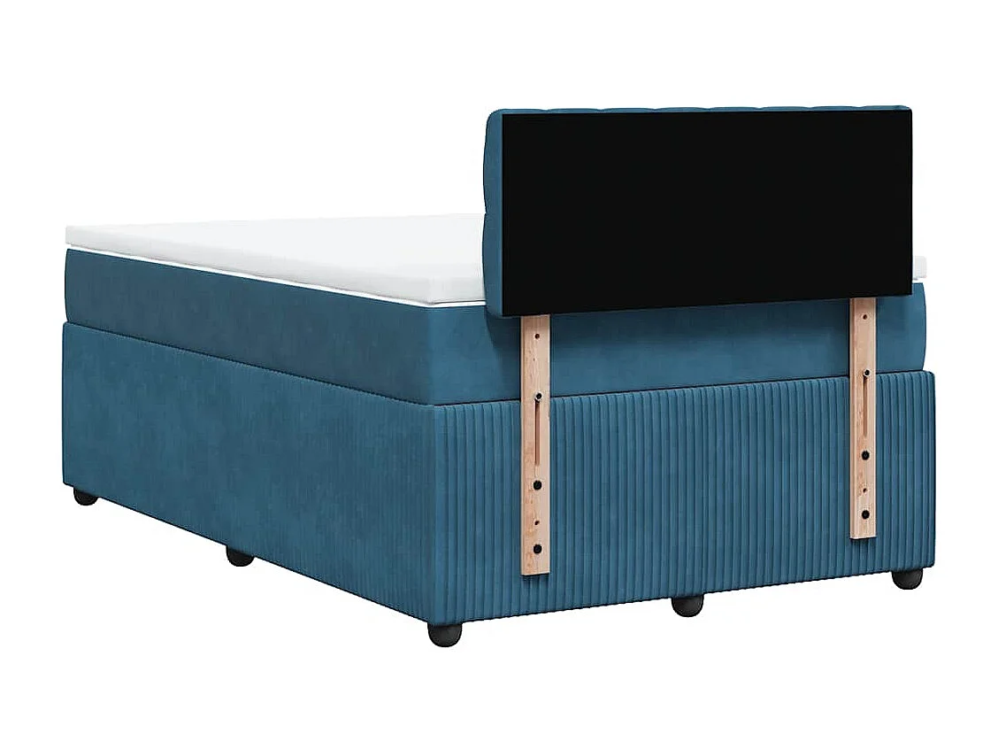 Boxspring met matras fluweel blauw 120x200 cm