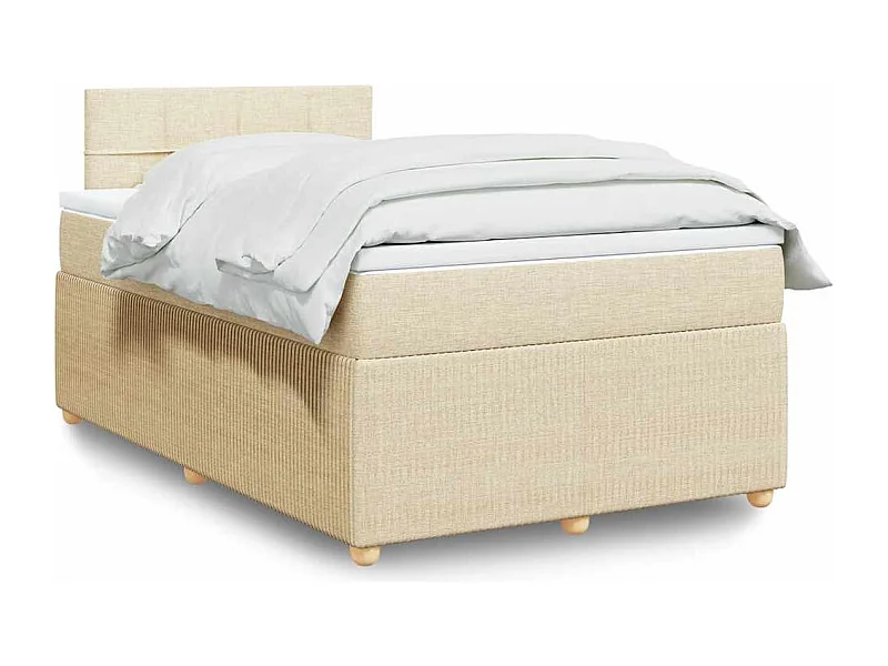 Boxspringbett mit Matratze Creme 120x200 cm Stoff