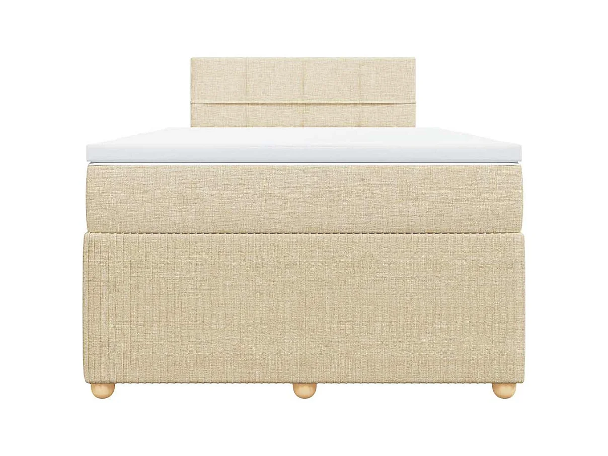 Boxspringbett mit Matratze Creme 120x200 cm Stoff