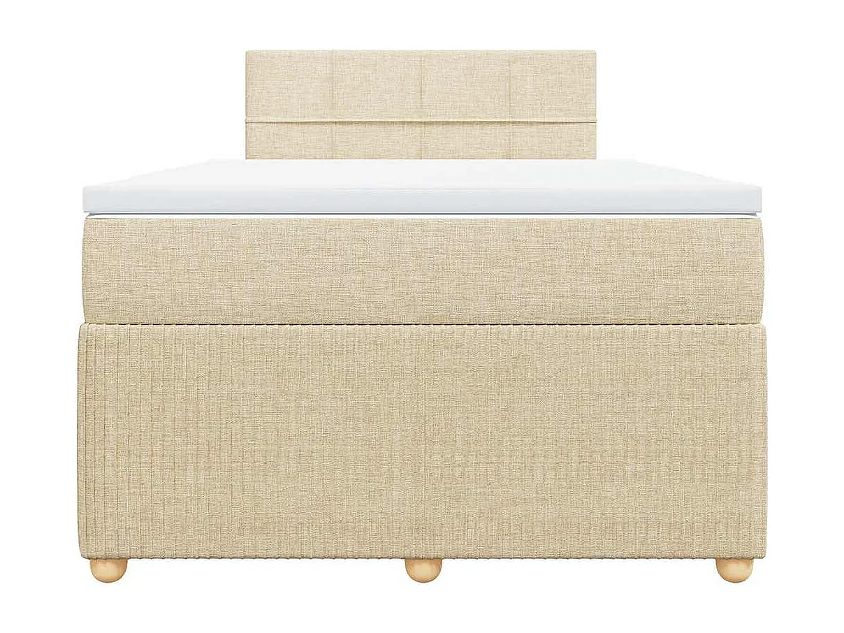 Sommier à lattes de lit avec matelas Crème 120x200 cm Tissu