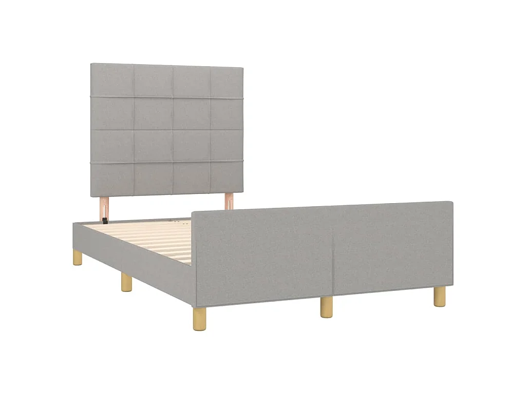 Estructura de cama sin colchón tela gris claro 120x200 cm