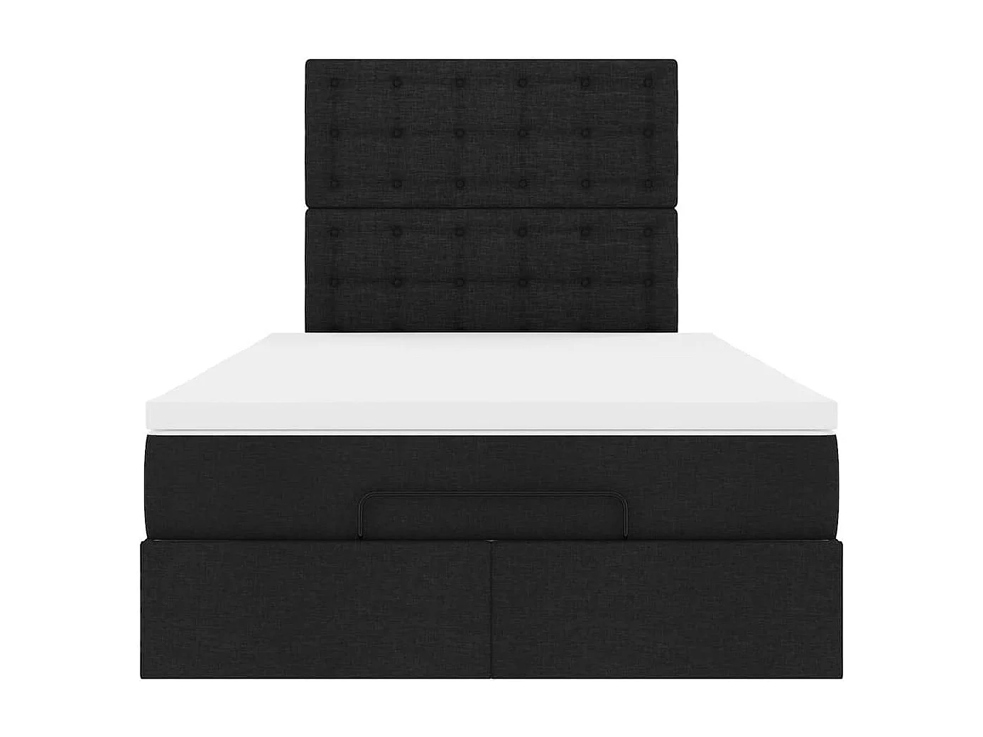 Estrutura de cama otomana com colchão preto 120x190 cm tecido