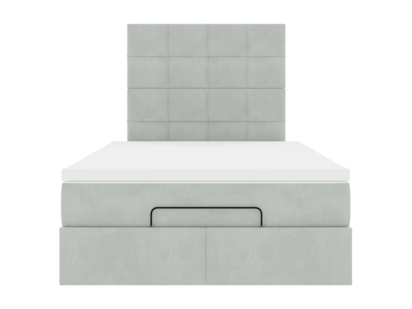 Ottoman bed met matrassen en LED's 120x190cm fluweel lichtgrijs