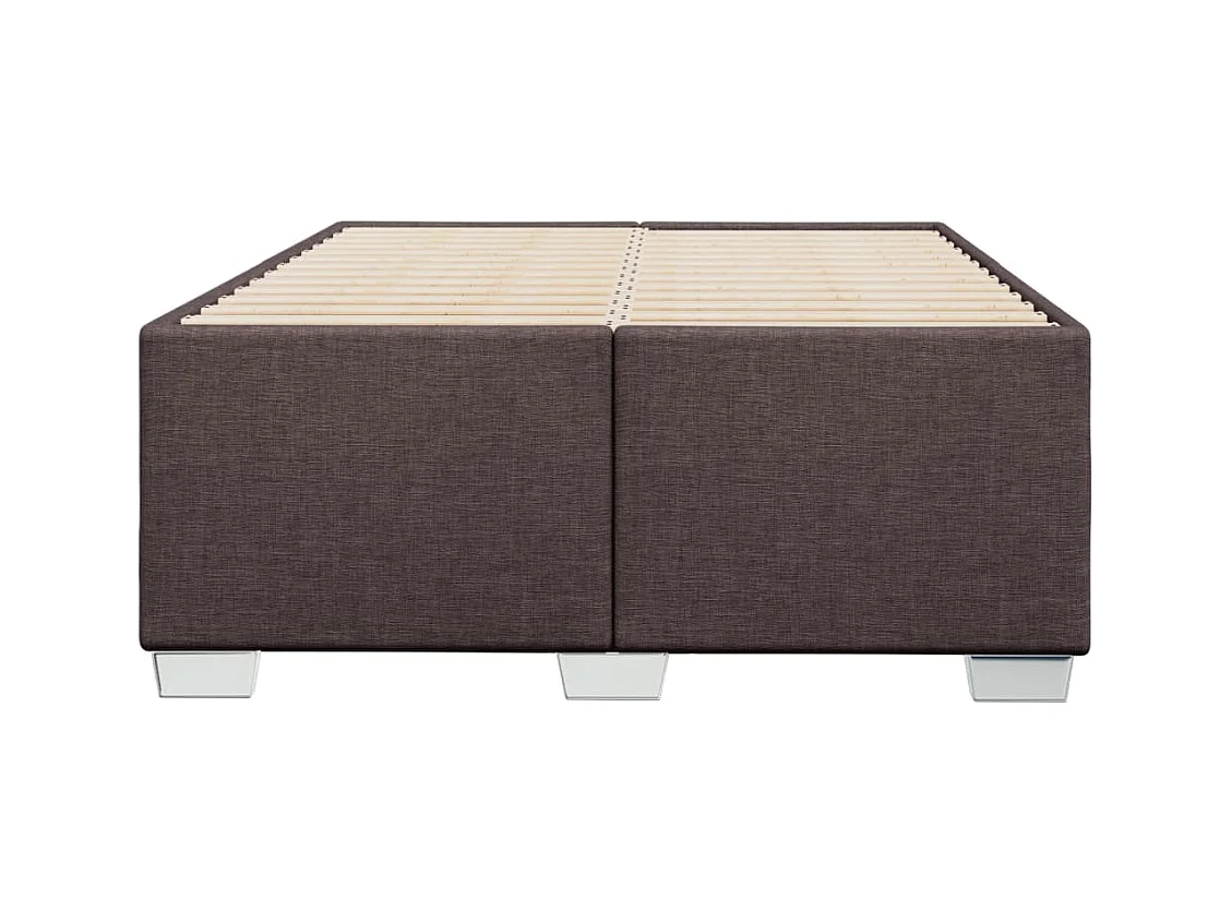 Estructura de cama sin colchón tela marrón oscuro 120x200 cm