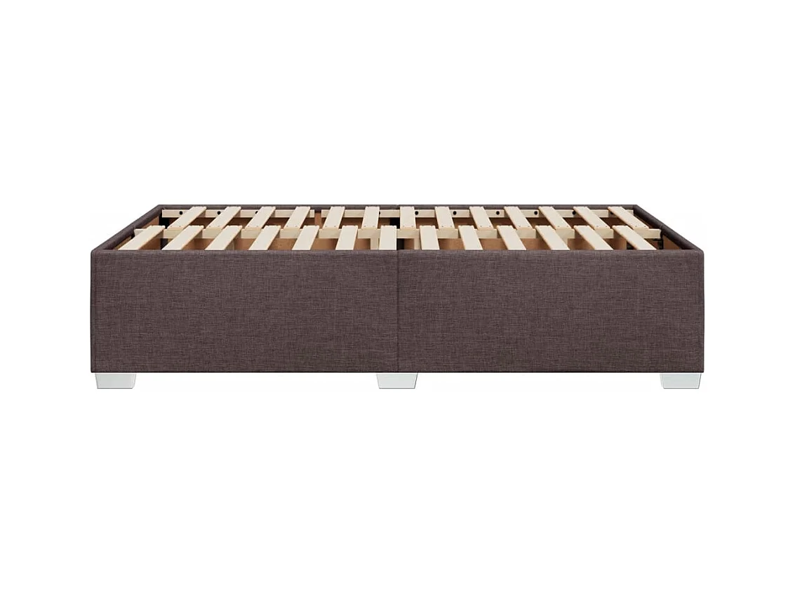 Estructura de cama sin colchón tela marrón oscuro 120x200 cm
