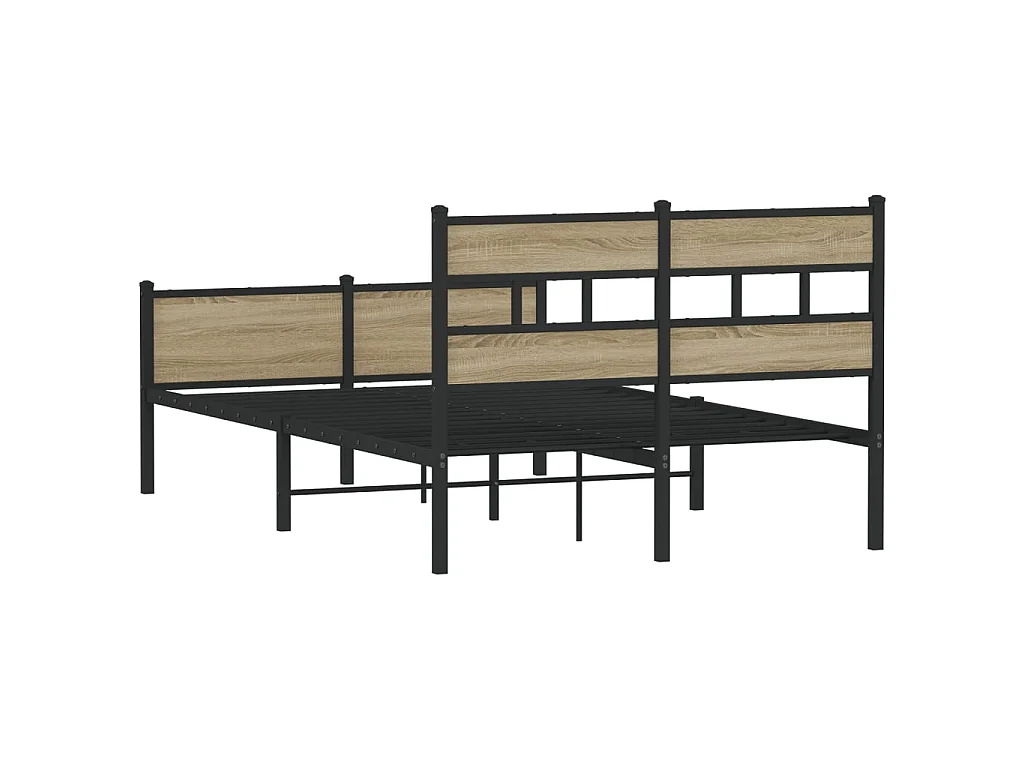 Cadre de lit sans matelas chêne sonoma 120x190 cm