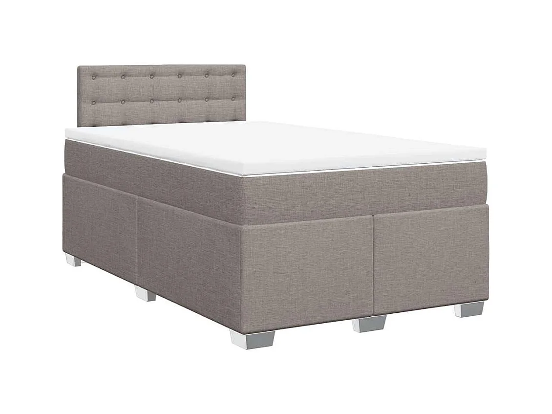 Sommier à lattes de lit avec matelas taupe 120x190 cm tissu