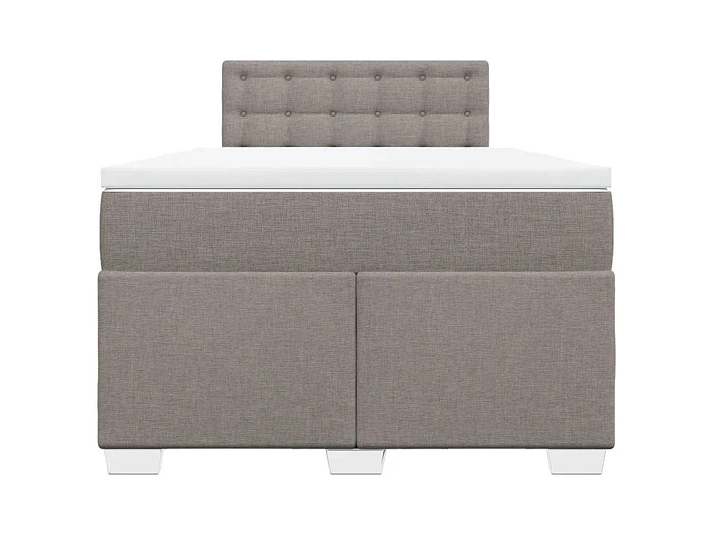 Cama boxspring c/ colchão 120x190cm tecido castanho-acinzentado