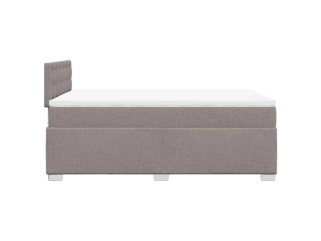 Cama boxspring c/ colchão 120x190cm tecido castanho-acinzentado