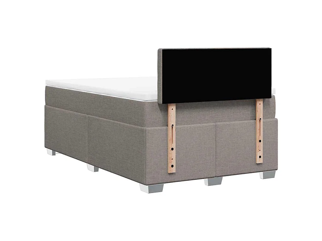 Cama boxspring c/ colchão 120x190cm tecido castanho-acinzentado