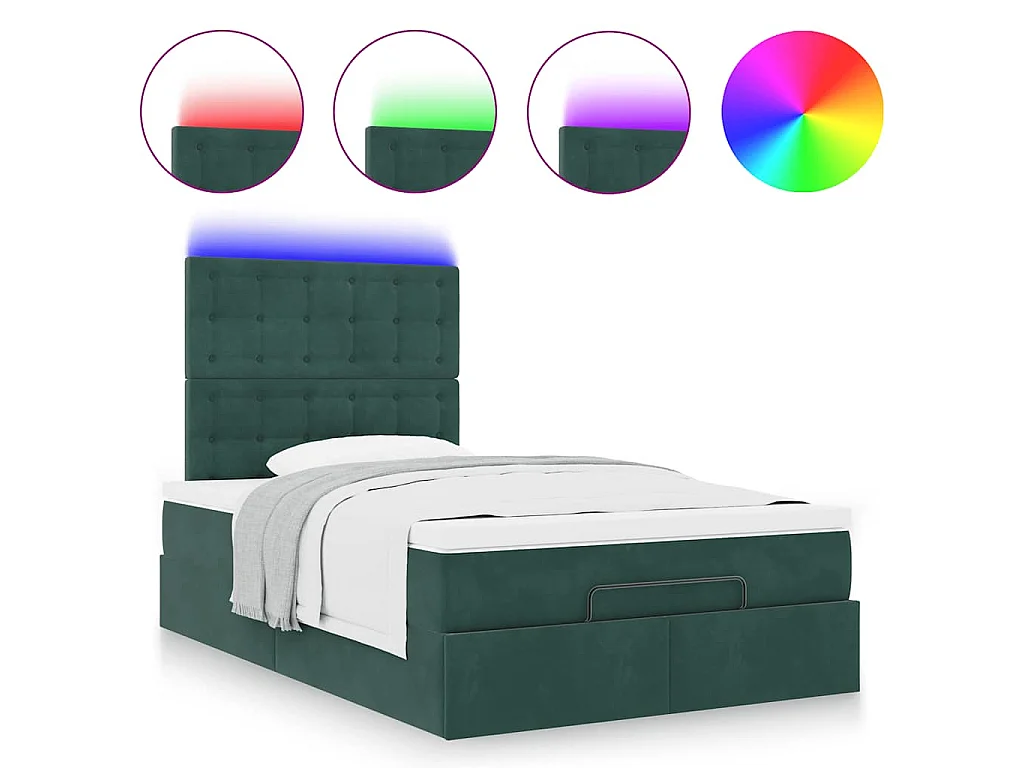 Ottoman bed met matrassen en LED's 120x200cm fluweel