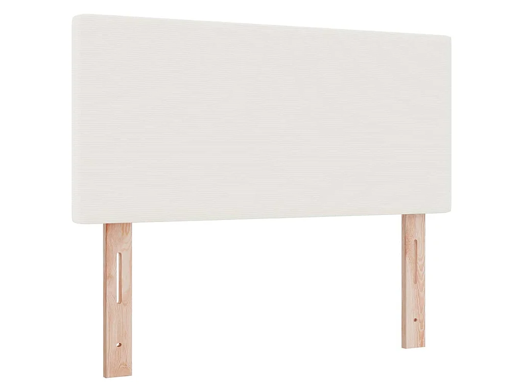 Letto a molle Crema e Bianco 100 x 200 cm Tessuto in Cords