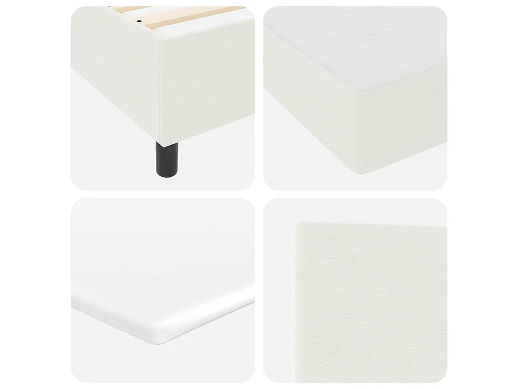 Letto a molle Crema e Bianco 100 x 200 cm Tessuto in Cords