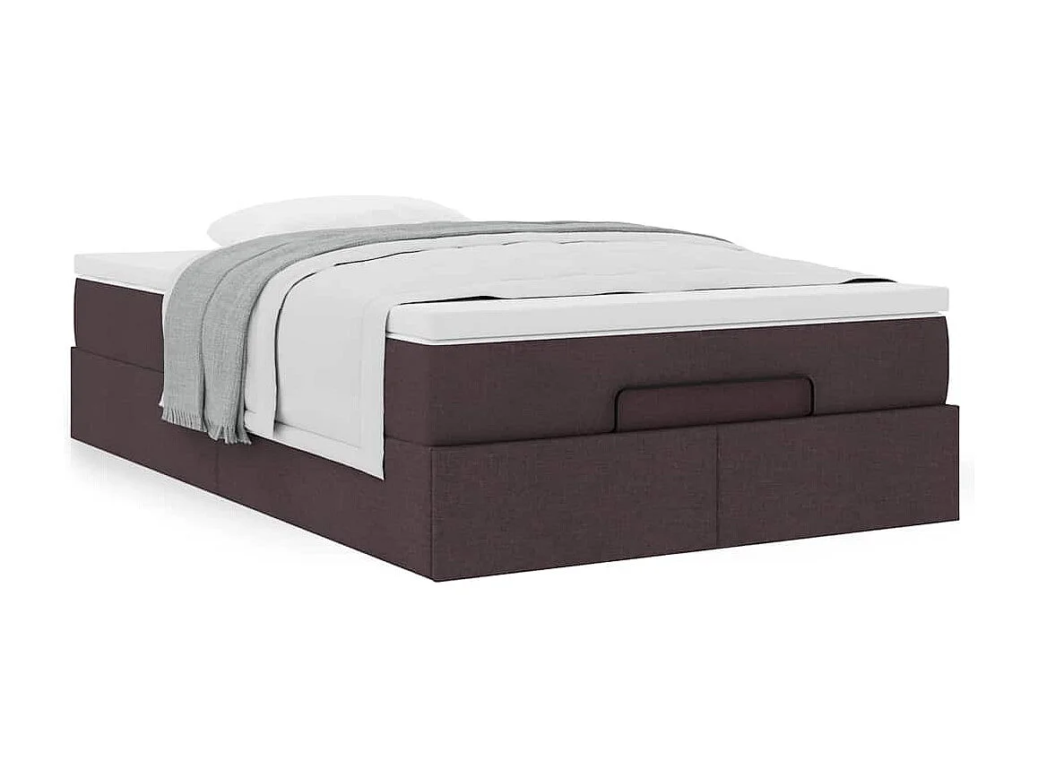 Ottoman bed met matras 120x190 cm stof donkerbruin