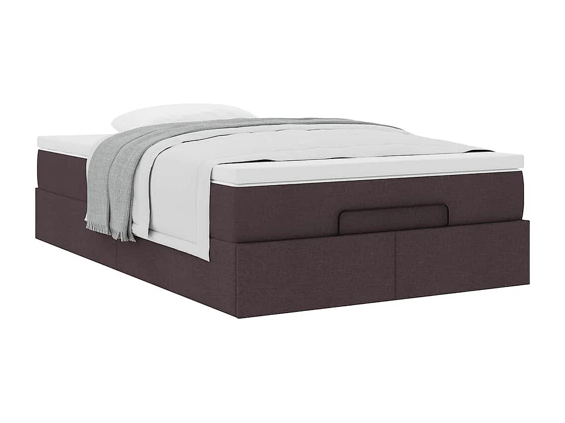 Ottoman bed met matras 120x190 cm stof donkerbruin
