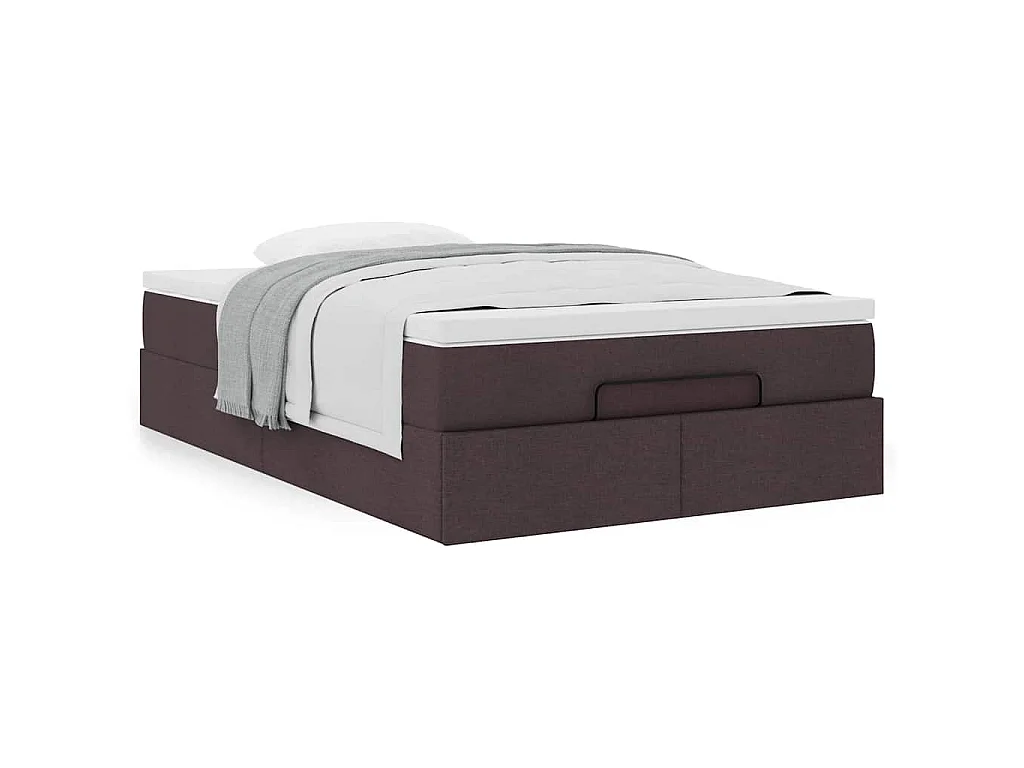 Ottoman-Bett mit Matratze Dunkelbraun 120x190 cm Stoff