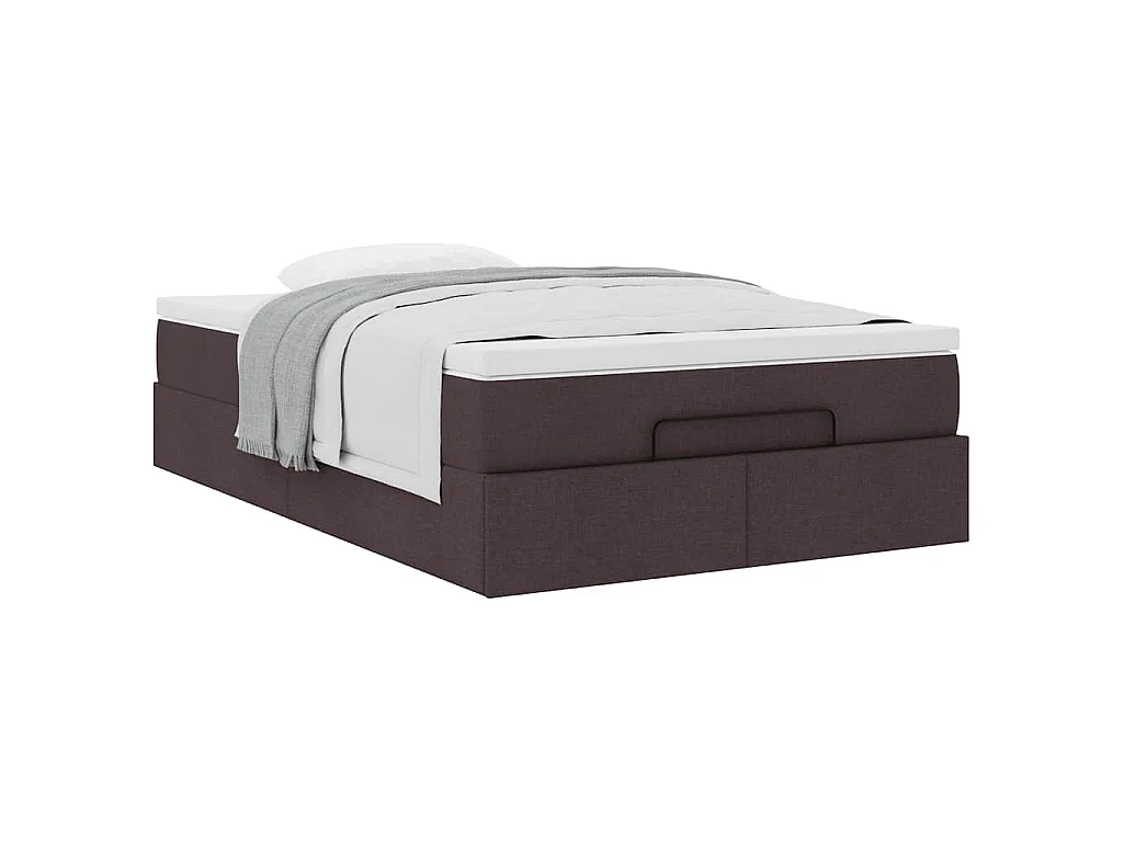 Ottoman-Bett mit Matratze Dunkelbraun 120x190 cm Stoff