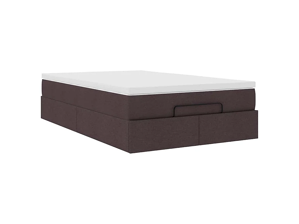 Ottoman-Bett mit Matratze Dunkelbraun 120x190 cm Stoff