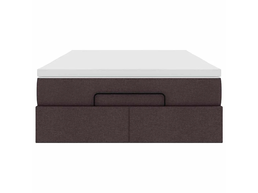 Ottoman-Bett mit Matratze Dunkelbraun 120x190 cm Stoff